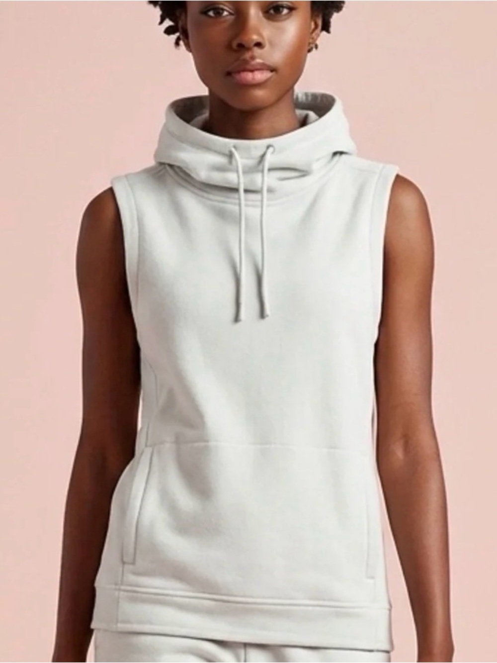 No Bull Sleeveless Cowl Neck Pullover Top - Light Gray